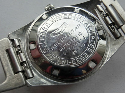 Citizen Seven Star Deluxe 21 Jewels Automatic Men Watch Silver Day-Date Vintage