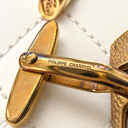 PHILIPPE CHARRIOL Cufflinks Gold Silver Tone Wire Cable Metal Men's Vintage