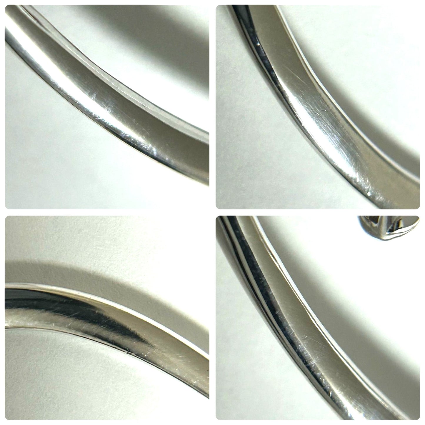 CHANEL Vintage Large Hoop Earrings Silver 925 Sterling Silver Rare Authentic