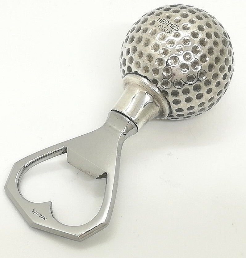 Hermes Paris Golf Ball Bottle Opener Silver Stainless Steel 9.5cm 3.7in France
