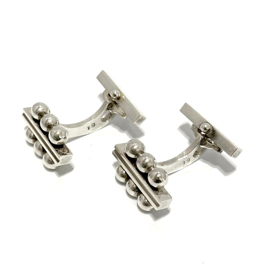 Georg Jensen Cufflinks Sterling Silver 925 Ball Design Denmark Vintage Mens