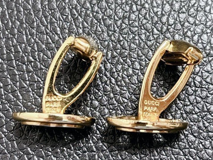 Gucci Interlocking GG Logo Cufflinks Silver Gold Two-Tone 0.7x0.5in Authentic