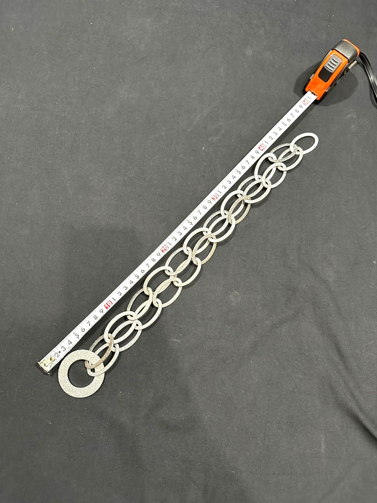 DOLCE & GABBANA Chain Necklace Silver Tone DJ0821 Logo Circle Ring Charm 50cm