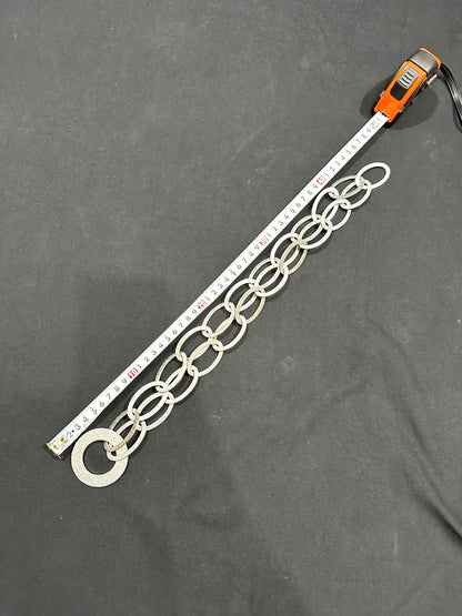 DOLCE & GABBANA Chain Necklace Silver Tone DJ0821 Logo Circle Ring Charm 50cm