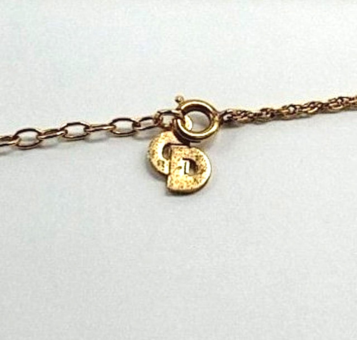 Christian Dior Open Heart Pendant Necklace Gold Tone Chain Authentic Vintage