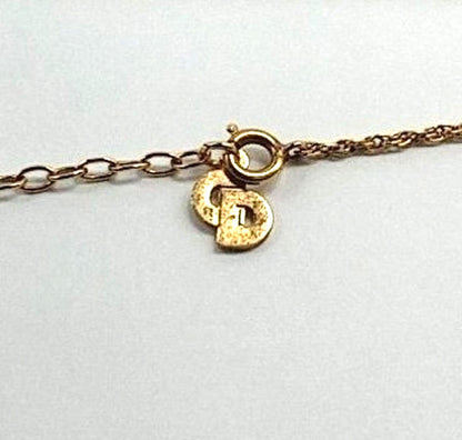 Christian Dior Open Heart Pendant Necklace Gold Tone Chain Authentic Vintage