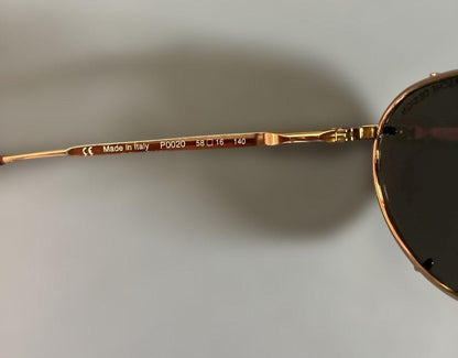 PORSCHE DESIGN P0020 Aviator Sunglasses Gold Tone Metal Italy 58mm